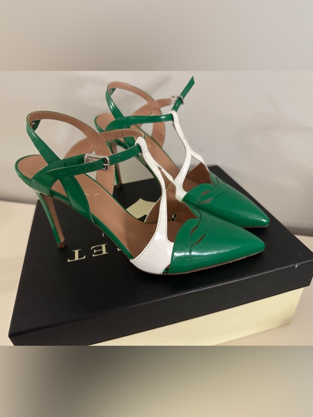 TWIN-SET Simona Barbieri Leather Pointed Toe Slingback Heels 8.5 | Original